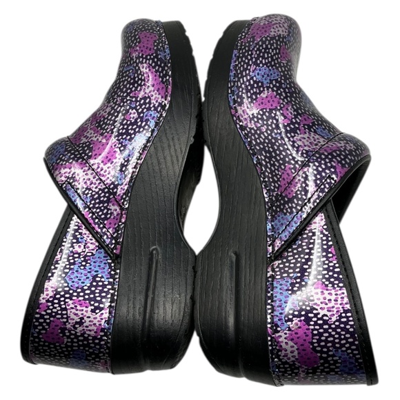 Dansko Patent Leather Professional Dotty Abstract Clogs - Picture 2 of 14